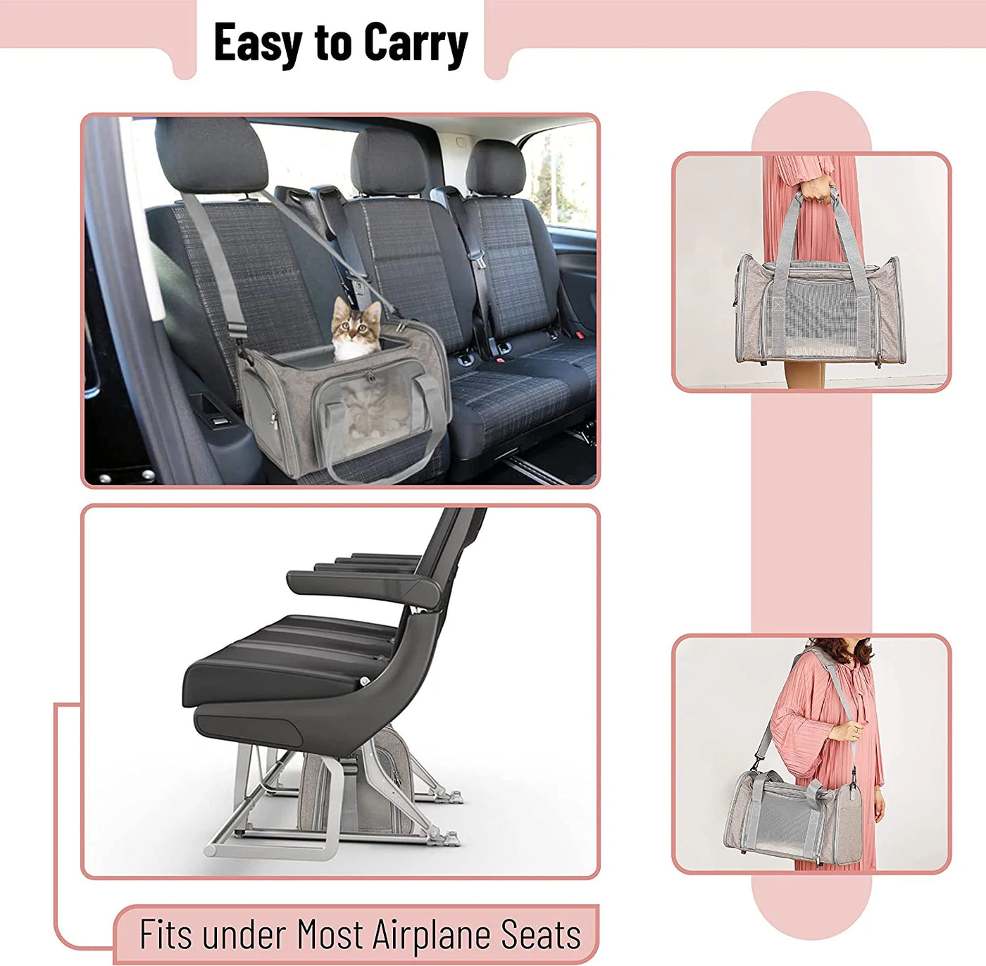- Pet Carrier, Cat Carrier, Dog Carrier, Cat Bag Carrier, Cat Travel Carrier